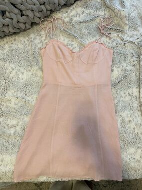 Aritzia Wilfred Fable Blush Pink Tie-Strap Slip Dress